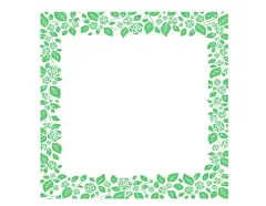 卡通绿色叶子方框png元素