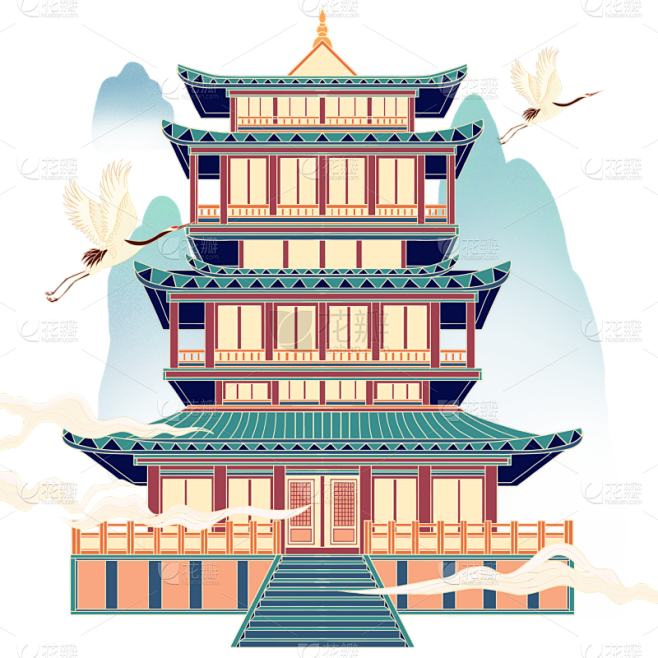 金边国潮风-城市建筑地标主题