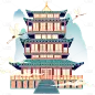 金边国潮风-城市建筑地标主题