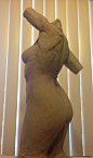 Ceramic clay female figure study ~2013-2014, John Newell : Another old figure study from years back. Included some pictures of it before it was finished or fired as well. The material properties of the wet clay look much nicer, and its cool seeing some of