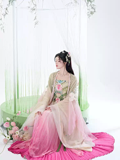 一条小瑞珺采集到中国传统服饰｜汉服 + 汉元素｜造型、绘画参考