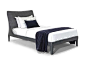 Leather single bed with upholstered headboard VENERE | Single bed by Natuzzi