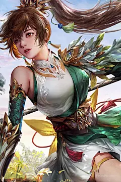 三国杀人物关银屏–巾帼英武竖版皮肤动漫图片