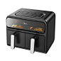 Midea Two Zone 8.4 Qt 2-Basket Air Fryers with 9-in-1 Functionality and Sync Finish Cooking, Black, MAD861D8ADKL