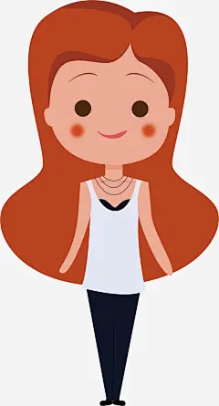 女孩矢量图免抠素材_新图网 https://ixintu.com 卡通 女孩 手绘 长发 矢量图