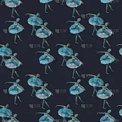 芭蕾彩绘亚克力无缝图案。手绘芭蕾舞者插图。印刷纺织品，布料，墙纸，剪贴簿