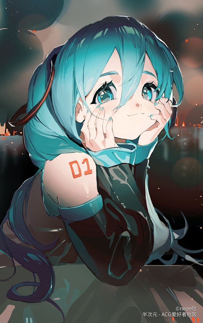 初音 托腮