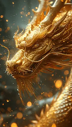龙 中国龙 新年 国风龙素材 金色瑞龙