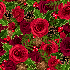 琉の璃采集到矢量玫瑰背景素材手绘玫瑰花无缝拼接背景素材已下载