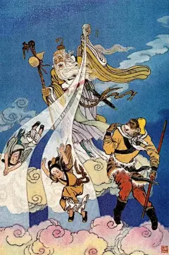 杨永青（1928—2011），著名画家，擅长创作版画、中国画、图书插图。他用国画的传统技法创作出四大名著之一《西游记》的彩绘插画，将名著中的经典故事一一精彩绘出。