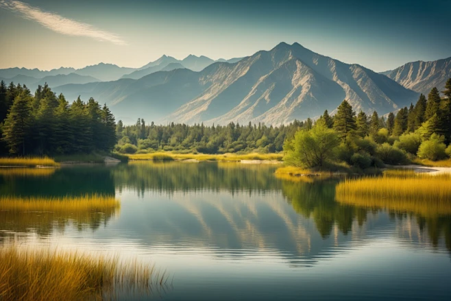 绿波湖水大自然风景图图片_背景素材图片素材-花瓣网