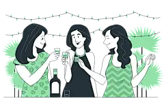 喝酒的插画