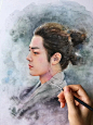 她的工笔插画，画活了无数经典角色，肖战、王一博、罗云熙眼神看醉了.....