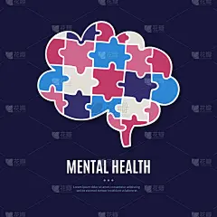 人脑的概念是由谜题组成的。药品标签插图、广告海报或横幅