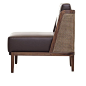 Throne Lounge Chair with Rattan - Walnut - ALL - SEATING: 