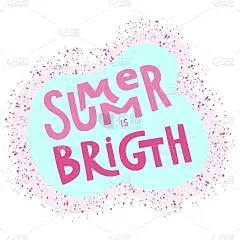 手绘字母夏天是明亮的背景飞溅元素。抽象设计卡完美的印刷，传单，横幅，邀请，特别提供和更多。