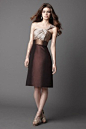 One shoulder taffeta bridesmaid dress with empire waist