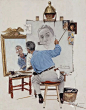 诺曼 罗克韦尔（英文名：Norman rockwell）出生于1894年于1978年去世，他是20世纪美国知名的作家，画家还是插画家。