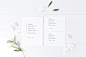 夏季系列植物婚礼邀请函设计模板套装 Botanical wedding suite mock up 