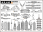 南通地标建筑ai矢量素材线稿