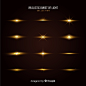 Collection of realistic bursts of light Free Vector
