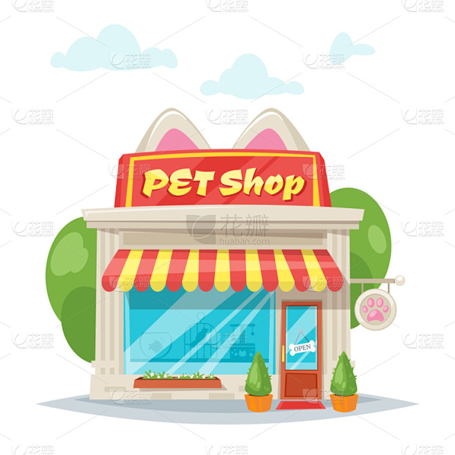 外立面,宠物商店,分离着色,可爱的,宠物,建筑外部,城镇,食品,图像,猫