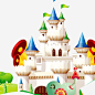 卡通城堡psd免抠素材_新图网 https://ixintu.com 城堡 游乐园 儿童节装饰 卡通元素