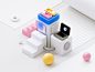 Isometric 3D 3d 3d illustration c4d clean illustration isometric isometric 3d macbook minimal modal paper plane popup render toggle ui ui design ux ux design web design