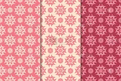 花卉无缝的装饰品。樱桃红垂直背景