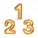 素材组合-3D倒计时数字-金色