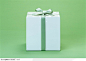 礼物饰品-绿丝带盒子侧面