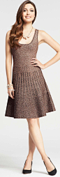 Ann Taylor Metallic Flounce Sweater Dress