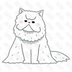 波斯猫的写实插画的小猫猫咪手绘卡通插画手绘png儿童插画免扣素材1