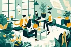 办公团队插图绘制
