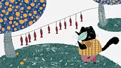 卡通手绘成语一叶障目挂起的 免费下载 页面网页 平面电商 创意素材