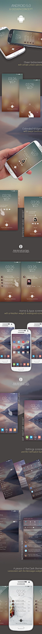 Android 5.0 UI Design Concept by Codebuild , via Behance