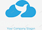 蓝色云朵白鸽logo图图标 精美云朵 UI图标 设计图片 免费下载 页面网页 平面电商 创意素材