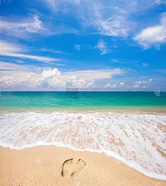 脚印,海滩,海洋,鸡尾酒,沙子,垂直画幅,海浪,背景幕,晴朗,水