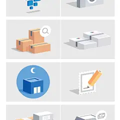 Look at that! Flat icons escaped to a new dimension. https://www.behance.net/gallery/20126697/La-Poste