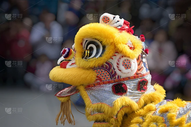 中国舞狮服装的特写素材-花瓣网