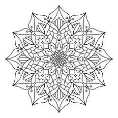 矢量曼陀罗线条花纹元素