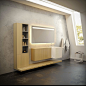 PLANAR - Wandmontierter waschtisch-unterschrank / lackiertes holz / holzfurnier / keramik by NOVEL BATHROOM FURNITURE | ArchiExpo : Entdecken Sie alle Informationen zu wandmontierter Waschtisch-Unterschrank / lackiertes Holz / Holzfurnier / Keramik PLANAR