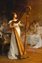 百年前西洋宫廷里的贵妇私宴，总有竖琴的悠扬琴音作陪。 ​​​​