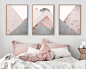 Trending Now Art, Trending now prints, Set of 3 Prints, Mountain Print Set, Grey and Pink, Blush Pink, Scandinavian Prints, Downloads  A stunning on trend set of 3 Scandi Mountains in tones of blush pink and Grey.  THESE ARE INSTANT DOWNLOADS – Your files