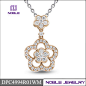 18K rose gold flower shape diamond pendant