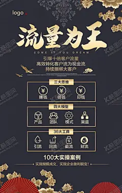 宣传海报 【酷图网】海报,宣传海报,古风海报,梅花,扇子,底纹,流量,飞鹤,仙鹤,中国风海报