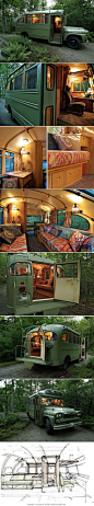 1960s Chevy bus to camper conversion - created via: 