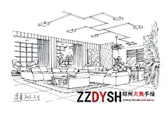来自室内手绘线稿 郑州大禹手绘 郑州手绘培训 手绘培训班-中国郑州大禹手绘小站-人人小站