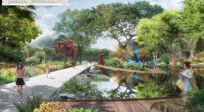 七彩线性公园-滨河带状公园景观设计方案文本_方案文本_ZOSCAPE-建筑园林景观规划设计网 - 景观规划意向图