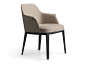 Leather easy chair with armrests | poliform